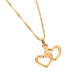 Heart Necklace Pendant Women Gold Colour Jewellery Excellent Gift Love Jewellery Chain Valentine's Day Gift