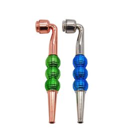 New Metal Pipe Color Threaded Fine Rod Tobacco Tool Removable and Easy to Clean with Cap