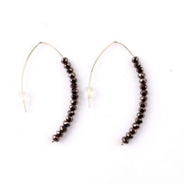 Fashion- Brass Metal Wire Glass Beaded Thread Drop Earrings for Women Unique Summer Fashion Jewelry