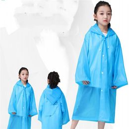 Portable Outdoors Hood Raincoat Multicolor Transparent Eva Lightweight Poncho Rainwears Travel Camp Must Rain Wear Kids Boys Girls 4cj E19