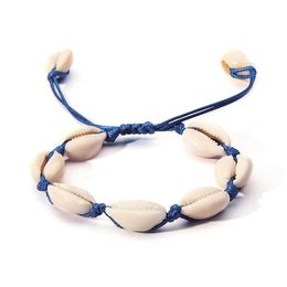Natural shell braided rope bracelet men and women adjustable anklet birthday Easter leisure gift bracelet a variety of choices