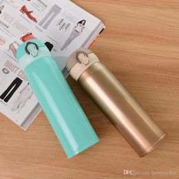 New 500ml Travel Mug Water Thermos Stainless Steel Double Wall Thermal Cup Bottle Vacuum Cup School Home Tea Coffee Drink Bottle