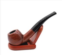 New Dark Brown Red Sandalwood Short Pipe 145mm Philtre Nozzle Removable Portable Tobacco Wholesale