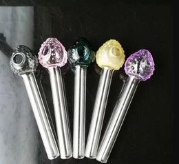 Top quality Colour strawberry head glass straight burner, wholesale glass hookah, glass bongs accessories