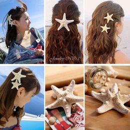 Fashion Wedding hair accessories starfish pin sea star hairclip asteroid hair jewelry natural sea star clip hair accessories best gift