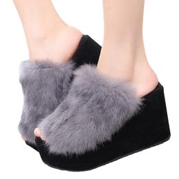 Hot Sale-Women Slippers 2018 Fashion Wedges women slippers Platform Shoes Slip On Heigh Increasing Women Slides Shoes R23