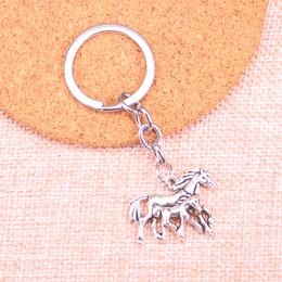 New Keychain 28*23mm mother son horse Pendants DIY Men Car Key Chain Ring Holder Keyring Souvenir Jewellery Gift