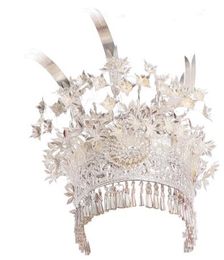 Miao silver ornaments, miao accessories, tiara, big bird tiara