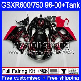 Red flames hot Body +Tank For SUZUKI SRAD GSXR 750 600 GSXR600 96 97 98 99 00 291HM.16 GSXR-600 GSXR750 1996 1997 1998 1999 2000 Fairings