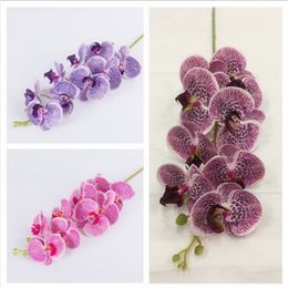 HOT Artificial Phalaenopsis Orchid Flowers 41.33" Length Real Touch Latex High Quality Butterfly Orchids Stem Plant Silicone Flowers