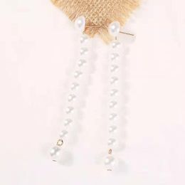 Fashion- beaded dangle earrings for women luxury designer pearls beads long danlging earring western fashion white jewelry love gift