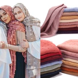 New Design Women Muslim Plain Cotton Hijab Scarf Fashion islamic Head Scarf Solid Headband Wraps Female Pashmina Long Scarves