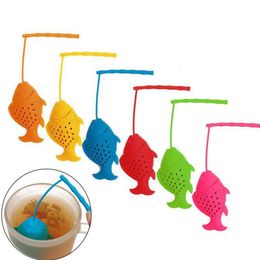 Reusable Fish Silicone Tea Infuser Loose Leaf Strainer Herbal Spice Philtre BPA Free Kitchen Bar Supplies DEC381