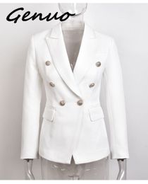 Genuo fomal suit New Fashion 2019 Designer Blazer Jacket Women's Metal Lion Buttons Double Breasted Blazer size S-XXL