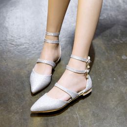 silver flat sandals size 11