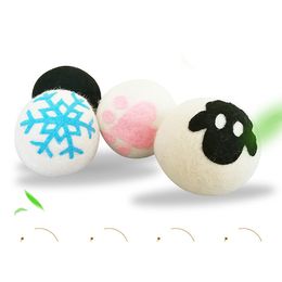 Wool Felt Dryer Ball Embroidered Sheep Snowflake Round Wool Felt Dry Cleaning Ball Laundry Softener Balls 7CM