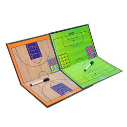 Coaching Board Foldable Football Basketball Tactic Board Magnetic Basketball Soccer Coach Plate Clipboard Book Set with Pen