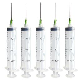 30ml Disposable Plastic Syringe with Needle for Lab and Multiple Uses injection Tool,1.5inch 14G Blunt Tip Dispensing Needle with luer lock