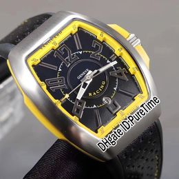 vanguard watch New Vanguard Yachting Racing V45 Japan NH35 Automatic Mens Watch Steel Case Black Dial Yellow Inner Big Number Mark Rubber Puretime E133b2