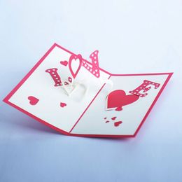 Couple 3D Pop Up LOVE Greeting Cards Valentine's Day Wedding Invitations Postcards Festive Party Supplies