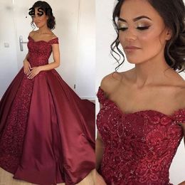 Sexy Burgundy Appliqued Beading Long Prom Dresses Sweetheart Floor-length Vintage Corset Formal Party Prom Ball Gown