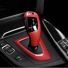 Carbon Fiber Style Gear Shift Handle Sleeve Cover Trim For BMW F20 F21 F22 F23 F30 F31 F34 F35 F32 F33 F36 ABS Car Accessories345q