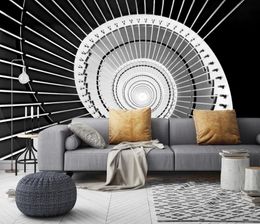 custom wallpaper for walls 3 d Living room bedroom wall paper for kids room Space tunnel 3D photo mural stereoscopic decoration