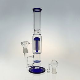 Unique Water Glass Bong Honeycomb Perc Oil Dab Rigs 8 Arms Tree Ice Pinch 18mm Male Joint Water Pipes With Bowl