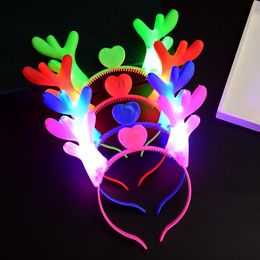 LED antlers Headband Light Up Flashing Hair Sticks Halloween Christmas Party Cosplay prop Party headband 4 Colours WCW791