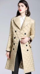 Vendita calda! Moda donna Inghilterra più cappotto lungo imbottito in cotone/giacca doppiopetto firmata di marca per donna taglia S-XXL #886F240