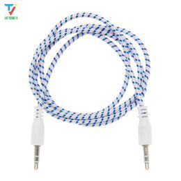 100pcs/lot 3.5mm Audio Cable Plastic ring 3.5 jack to jack aux cord 1m Headphone Speaker AUX Cable for iphone 5 6 samsung Car MP3 wholesale