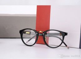 new tb808 retrovintage fashion eyewear frame 5319145 quality metal and pureplank fullset case prescription galssses freeshipping