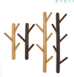 Nordic creative wall hooks wooden coat and hat hangers hang clothes hooks