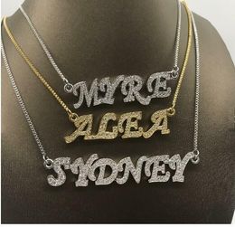 A-Z Custom necklace Jewellery Ice out Name Chain bubble drip letter pendant hip hop Jewellery