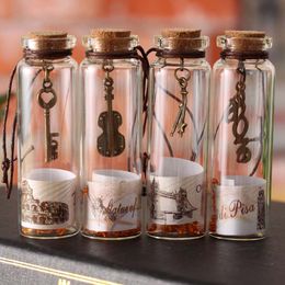 Retro Mini Glass Wishing Bottles Tiny Jars Vials With Cork Stopper pendant crafts lucky glass drift bottle creative home Decoration