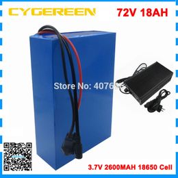 2000W 72V battery pack 72V 18AH electric bike batttery 72V Lithium battery with 30A BMS+84v 2a charger for 1000W 1500W motor