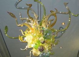 Lamps Rustic Design Sunflower Handmade Blown Glass Bubbles Lighting Chandelier LED lights for Villa