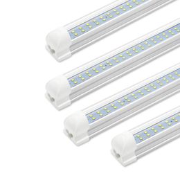 25-Pack 8ft Led Shop Light Fixture,100W 10000lm, Double Row 576 smd2835 Chip T8 Integrated 8foot Led Bulbs,High Output Tube Light