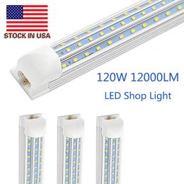 V-Shaped 2ft 3ft 4ft 5ft 6ft 8ft 120W Cooler Door Led Tubes T8 Integrated Led Tubes Double Sides Led Lights fixture for shop garage warehosue farms