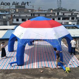 7m diameter 6 legs outoor event inflatable spider tent mutil-color red white blue inflatable spider dome marquee tent