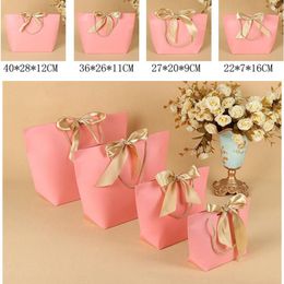 Fashion 5 Colours Paper Gift Bag Boutique Clothes Packaging Storage Package Shopping Bags for Present Wrap