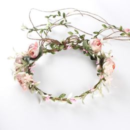 Wedding Flower Crown Head Band Women Weddings Floral Head Wreath Bridesmaid Bridal Headpiece Female Flowers Leaf Headband