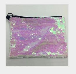 3pcs 23*16cm sublimation blank sequins cosmetic bags hot transfer printing makeup bag consumables