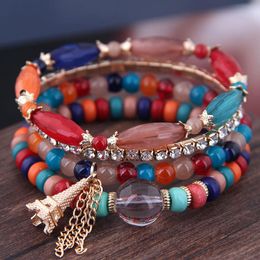 2019 Bohemian Charm Beaded Bracelet for Women Girls Jewelry Multilayer Stackable Bracelets Set Trendy Bangle Christmas Gift 13 Colors