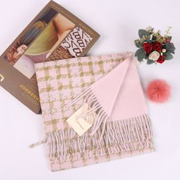 Winter Cashmere Scarf Thousand Birds Plaid Tassel Scarves Classic Long Towel Warm Thickened Shawl Striped Scarf GGA2708