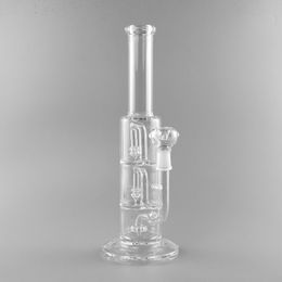 14 inches Glass bong Oil rig Bong recycler Bong with 3 layer percolator for Smoking Free shipping