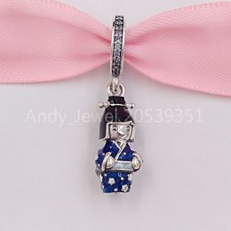 Andy Jewel Authentic 925 Sterling Silver Beads Japanese Doll In Blue Kimono Dangle Charm Charms Fits European Pandora Style Jewellery Bracelets & Necklac