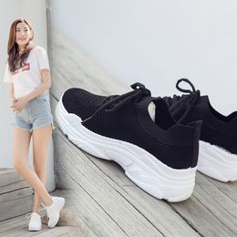 hot salesneakers white coconut shoes woman female version harajuku breathable elastic socks wild sports shoes lightweight fitness