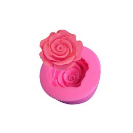 1pc 3D Rose Flowers Silicone Mould 50*30MM Wedding Cake Decorating Tools DIY Rose Fondant Clay Sugar Candy Baking Mould