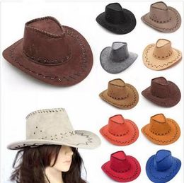 Kids Designer Caps Boy Girl Cowboy Hats Unisex Western Cowboy Hat Retro Sun Visor Knight Hat Outdoor Tourism Camping Headwear 22Color ZYQ405